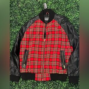 Moda 404 Men’s 5XL Red Plaid Wool Blend Jacket Runs Small